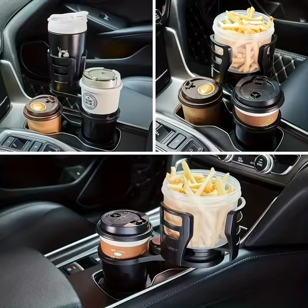 PORTAVASOS MULTIFUNCIONAL PARA AUTO – Ajuste perfecto, organización total y comodidad en cada trayecto