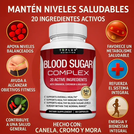 BLOOD SUGAR — Equilibrio natural del azúcar, energía estable y sin los altibajos que cansancio te dejan