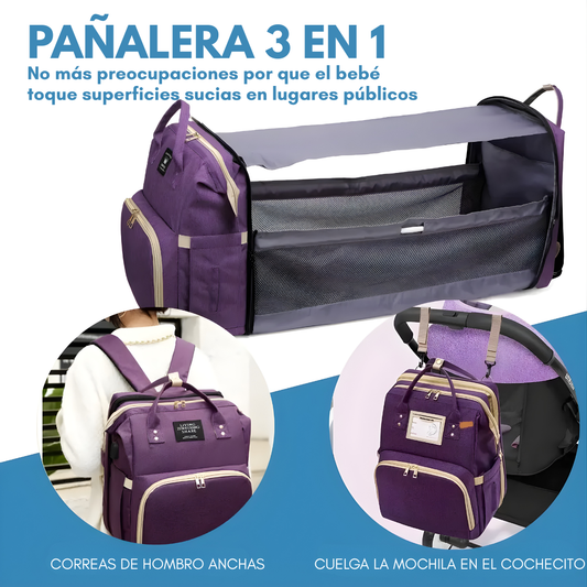 PAÑALERA 3 EN 1 – Organización total, comodidad en movimiento y todo lo que tu bebé necesita siempre a mano