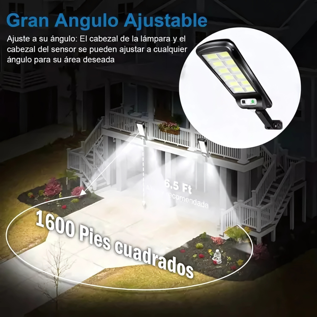 LÁMPARA SOLAR LED CON SENSOR  – Ilumina exteriores sin cables ni consumo eléctrico