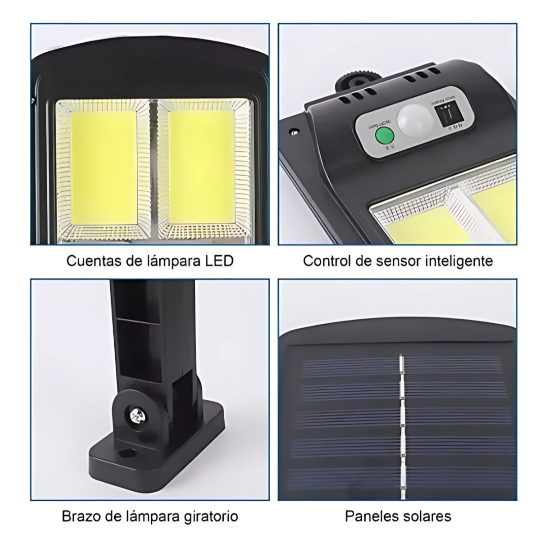 LÁMPARA SOLAR LED CON SENSOR  – Ilumina exteriores sin cables ni consumo eléctrico