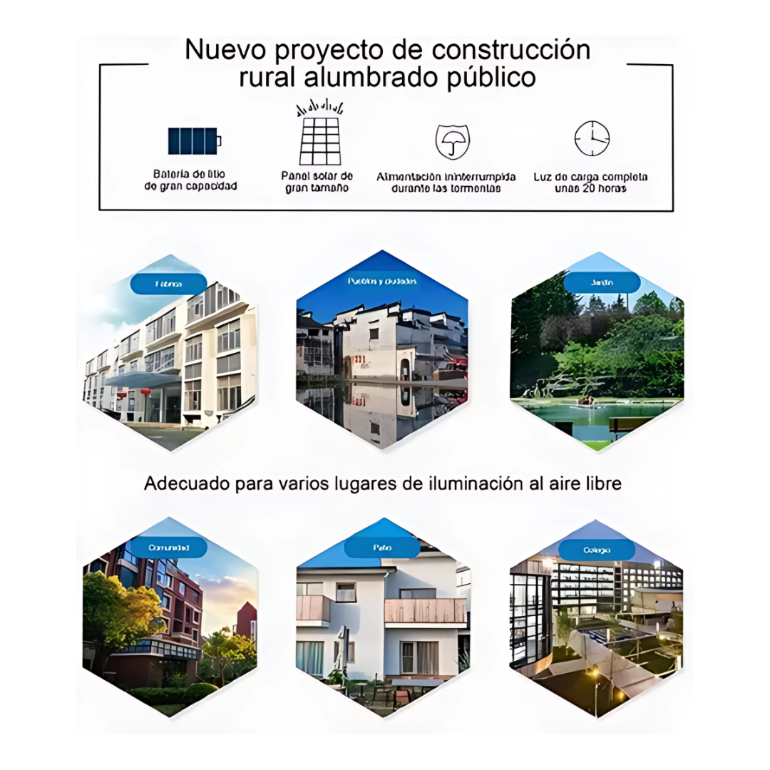 LÁMPARA SOLAR LED CON SENSOR  – Ilumina exteriores sin cables ni consumo eléctrico