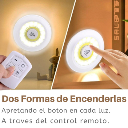 SET DE LUCES LED CON CONTROL REMOTO - Luz donde la necesites, sin enchufes, sin límites
