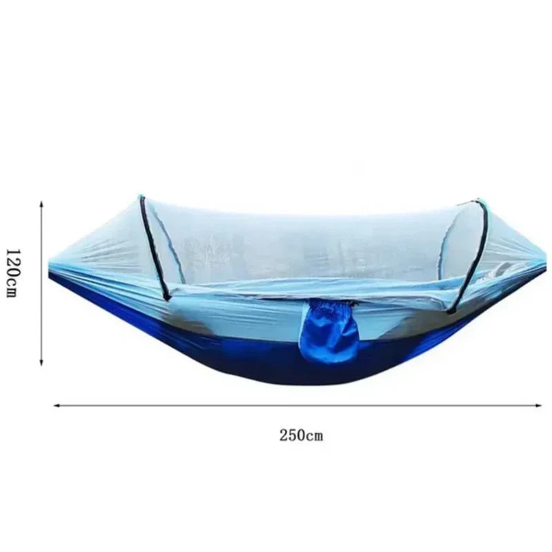 HAMACA DE CAMPING CON MOSQUITERO – Duerme seguro, descansa sin intrusos.