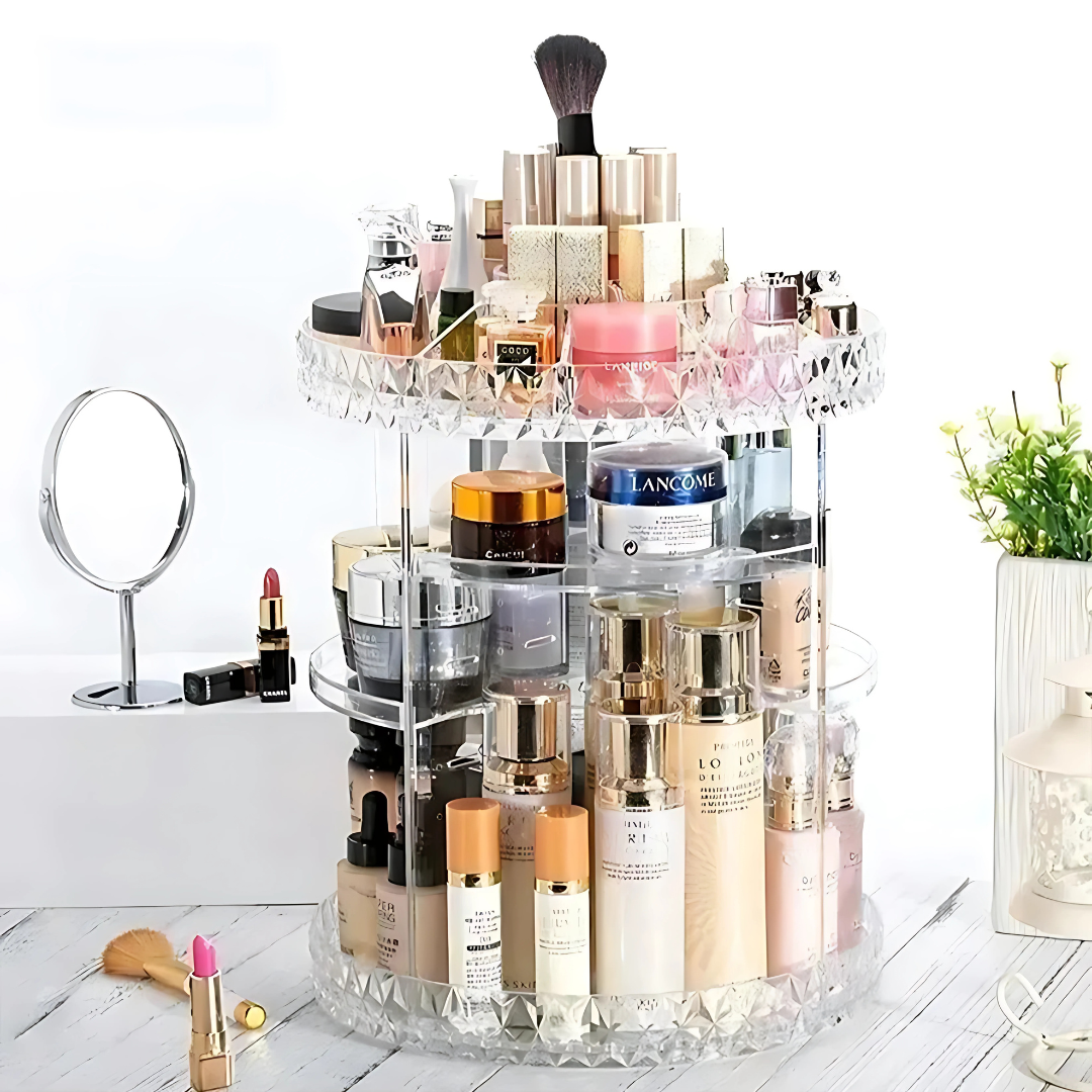 ORGANIZADOR GIRATORIO — Maximiza tu espacio con elegancia 360°