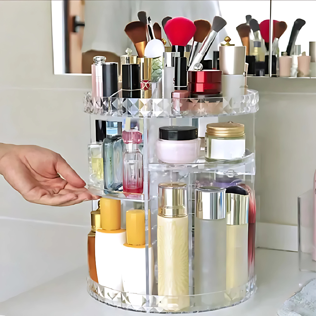 ORGANIZADOR GIRATORIO — Maximiza tu espacio con elegancia 360°