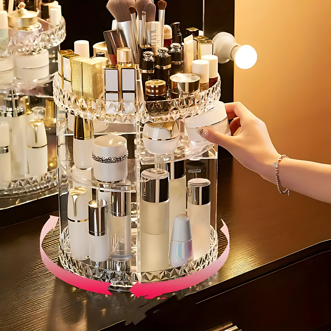 ORGANIZADOR GIRATORIO — Maximiza tu espacio con elegancia 360°