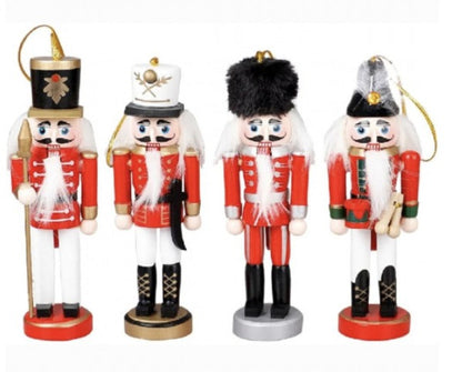 SET DE 4 ADORNOS CASCANUECES – Tradición, color y encanto para tu árbol de Navidad