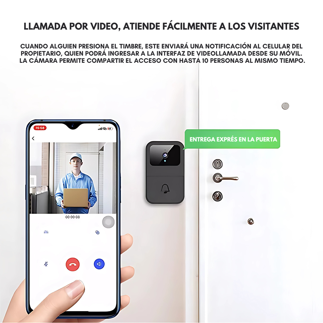 TIMBRE ELECTRONICO CON CAMARA – Seguridad visual, control total y tranquilidad desde tu hogar