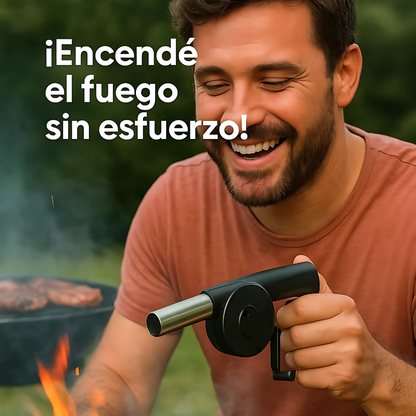 SOPLADOR MANUAL — Enciende el asado sin soplar, sin acercar la cara al humo y sin arriesgar los pulmones