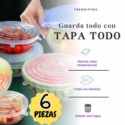 SET DE TAPAS DE SILICONA – Sella, protege y olvídate de los derrames