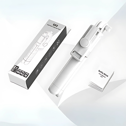 Trípode 3 en 1 – Soporte, selfie stick y control remoto en un solo dispositivo