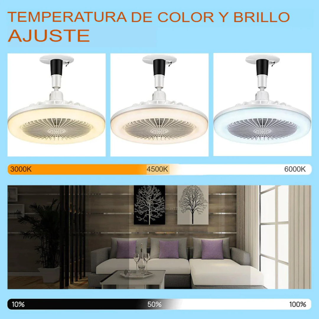 VENTILADOR CON LUZ SMART — Fresco, luz y control inteligente en uno